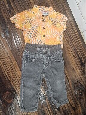 Wrangler Hawaiian Onesie With Baby Gap Cord Pants Infant 6 Months